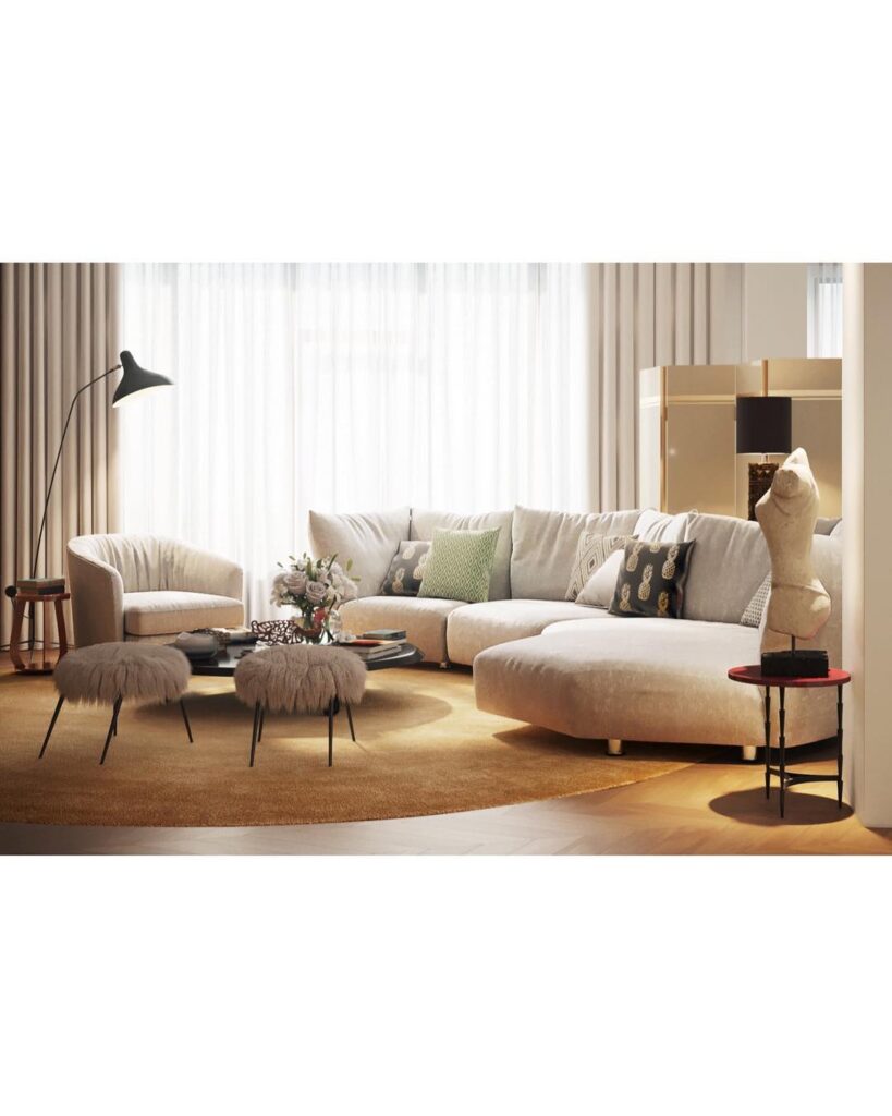 Cozy and Stylish Living Room Design by Sivak+Partners