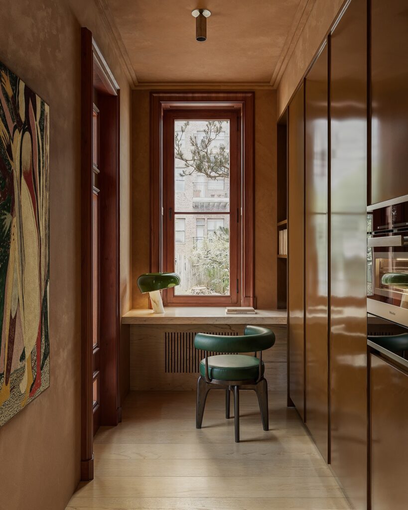 A Cozy Interior Design with Wooden Accents and a View of the Outdoors