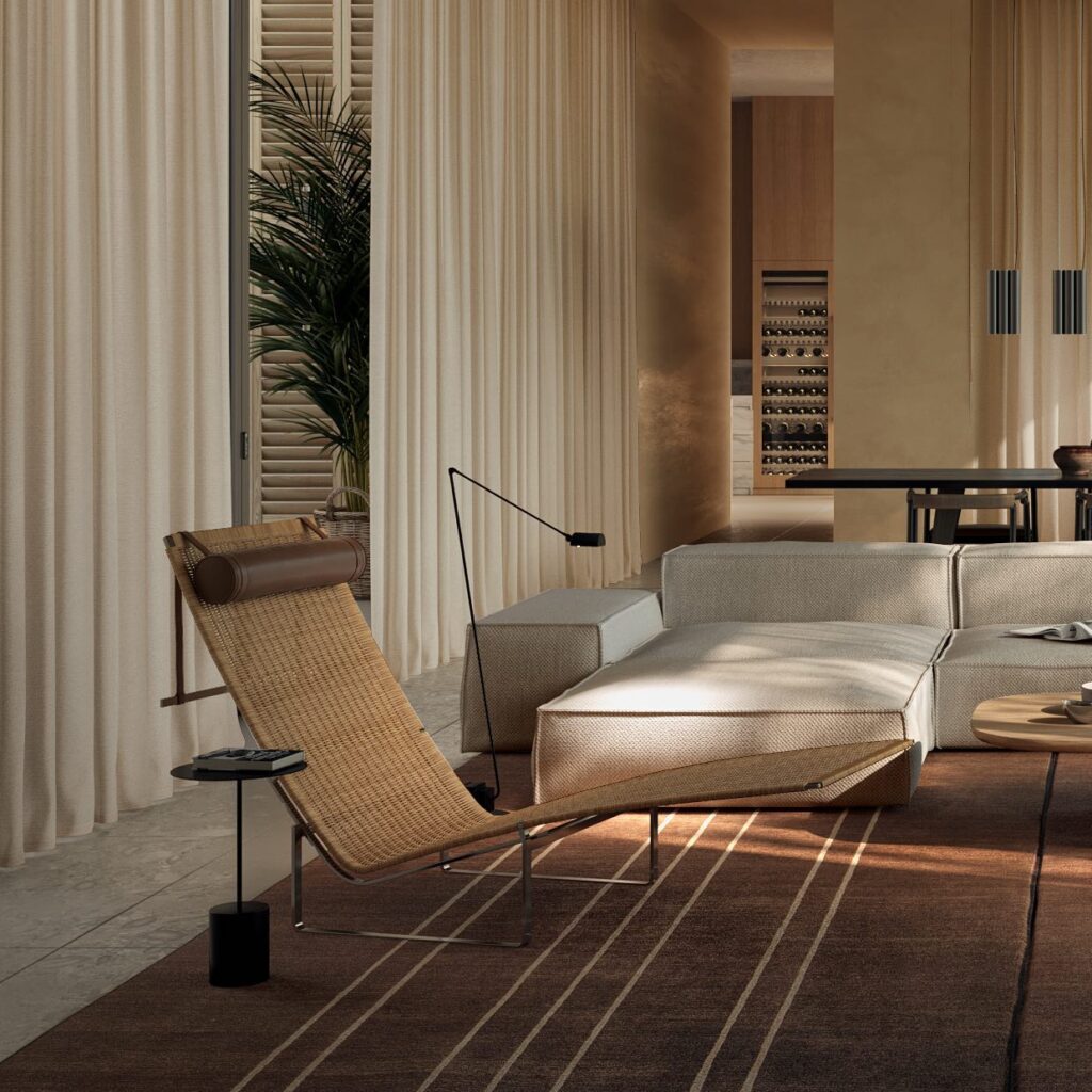 Cozy Living Room with Elegant Furnishings and Decor Designed by Sivak+Partners