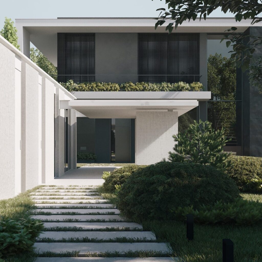 Modern Exterior Design with Landscaping Elements