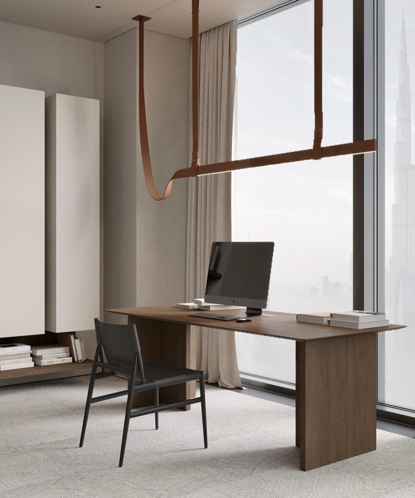 A Modern Home Office With Minimalist Furnishings