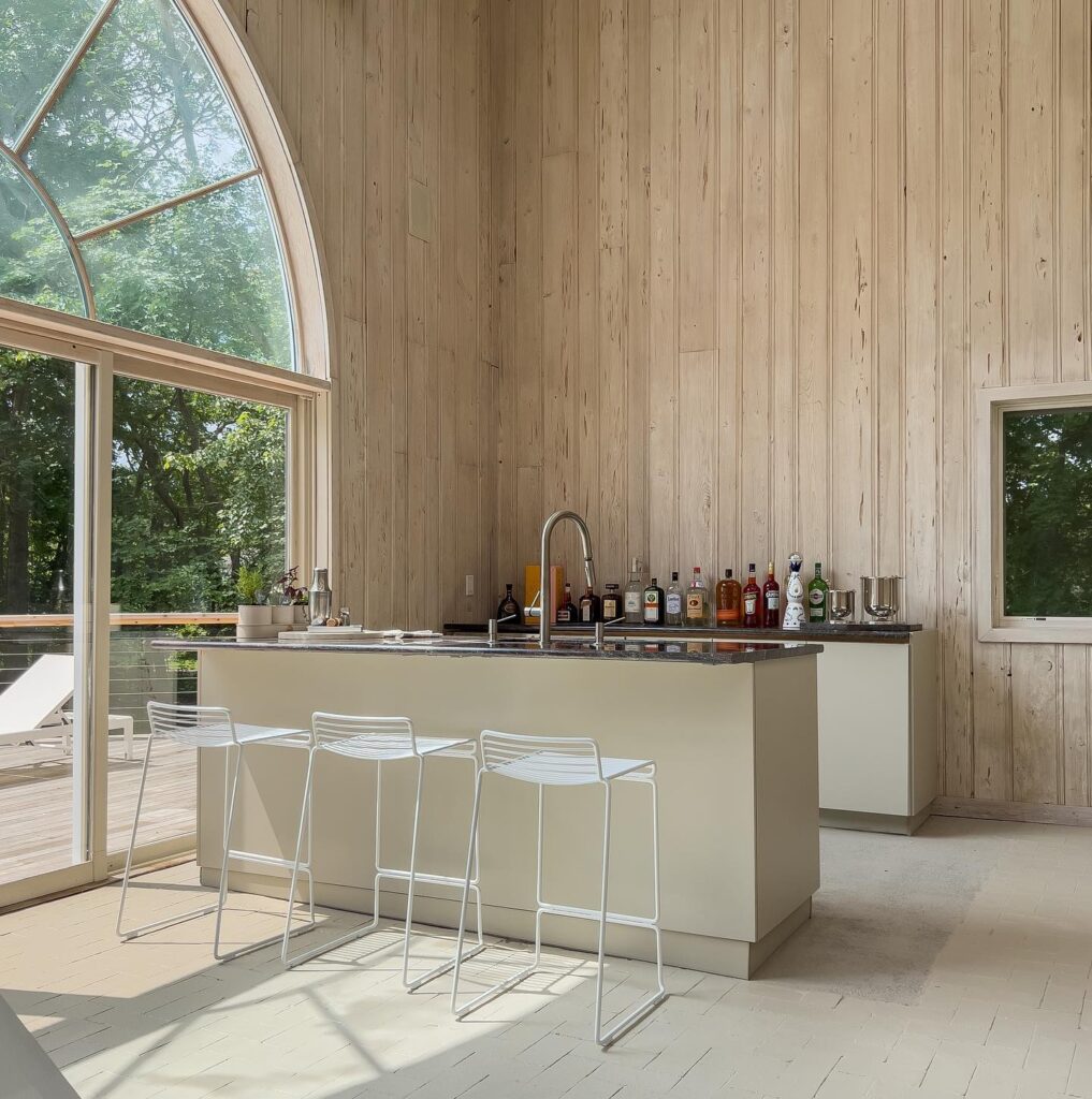 A Modern Interior Design With A Bar Area
