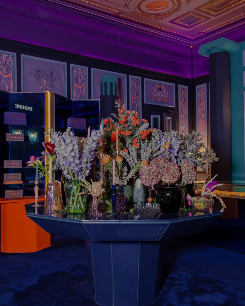 Ornate Interior Design with Vibrant Floral Arrangements