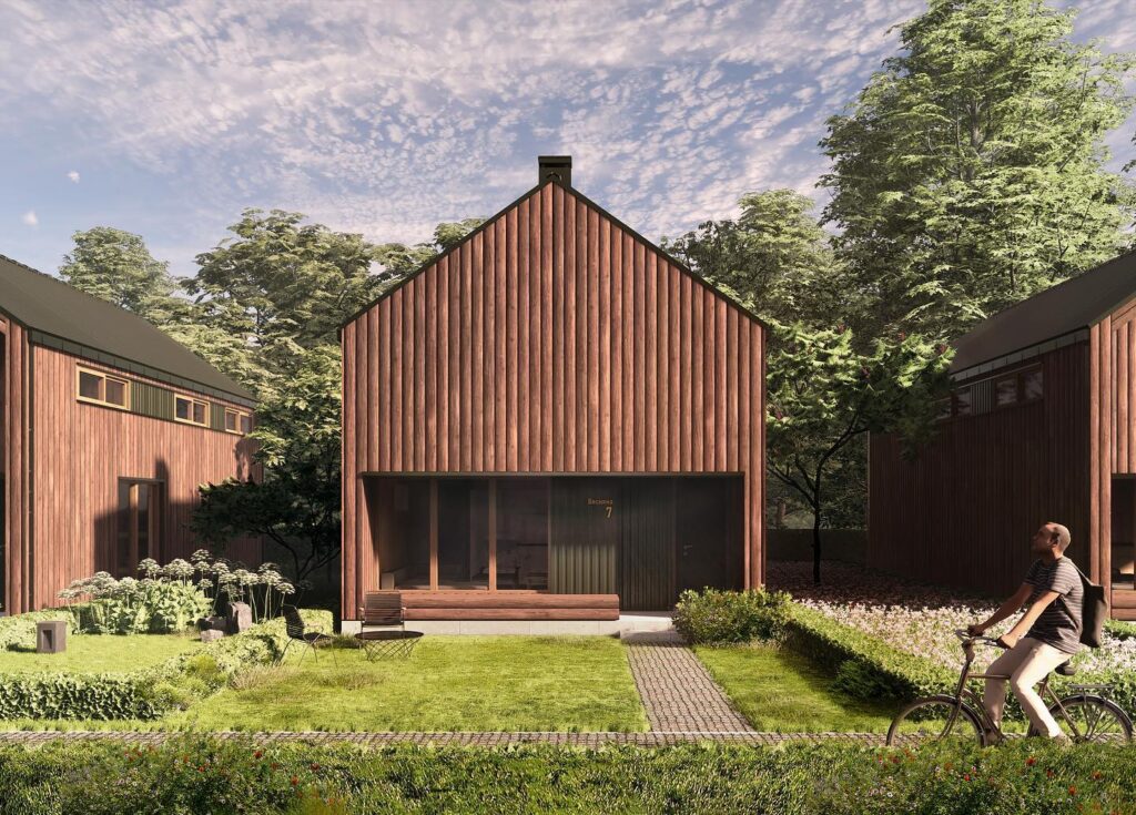 A Wooden Cabin Nestled In A Lush Forest, Showcasing The Architectural Design Of Sivak+Partners