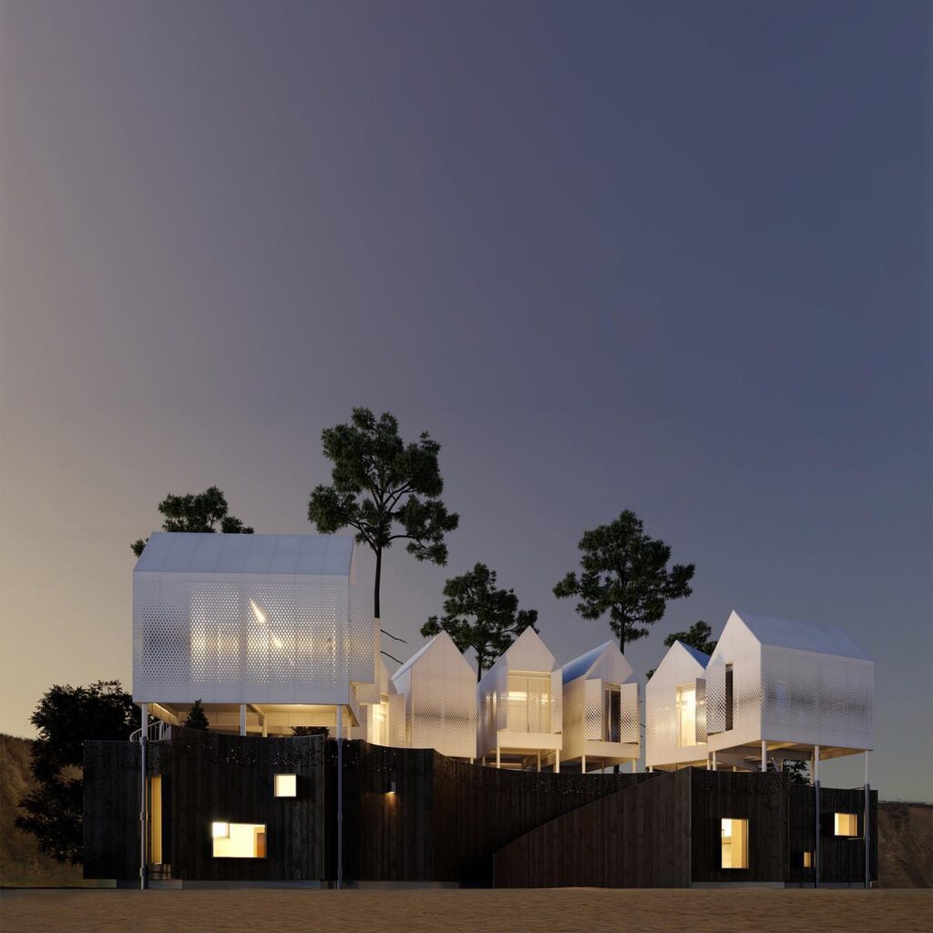 Architectural Design of Sivak+Partners Studio at Night