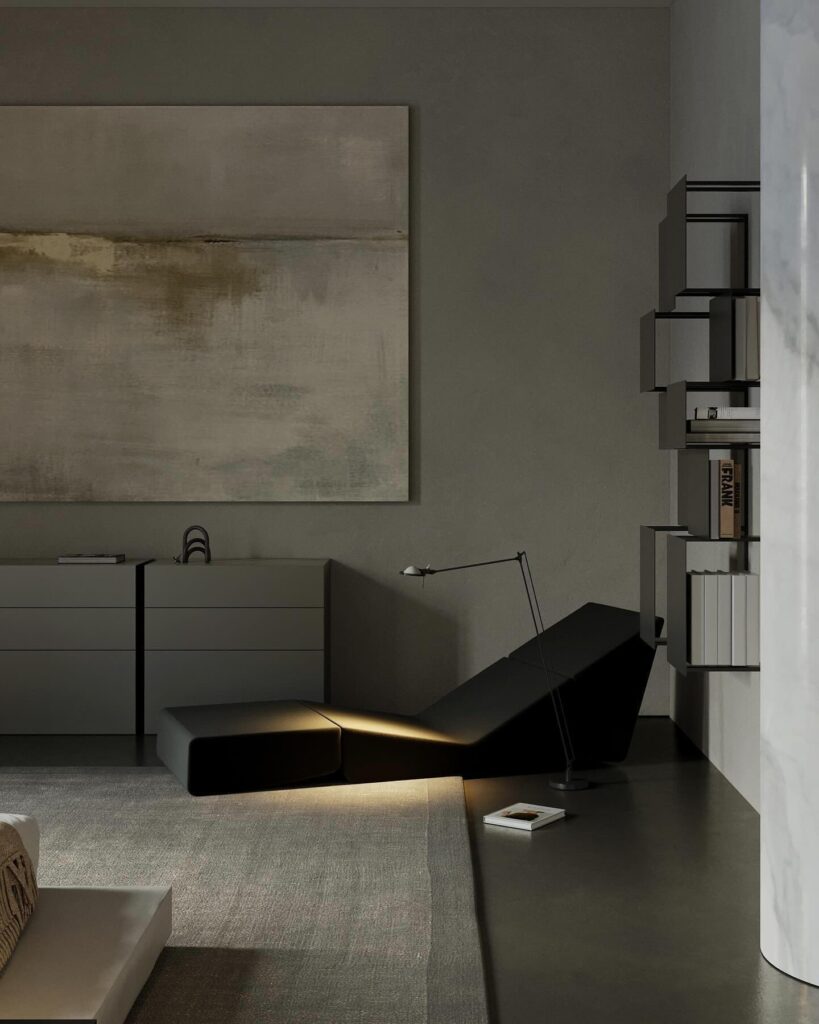 Minimalist Interior Design With Sleek Furnishings And Artwork