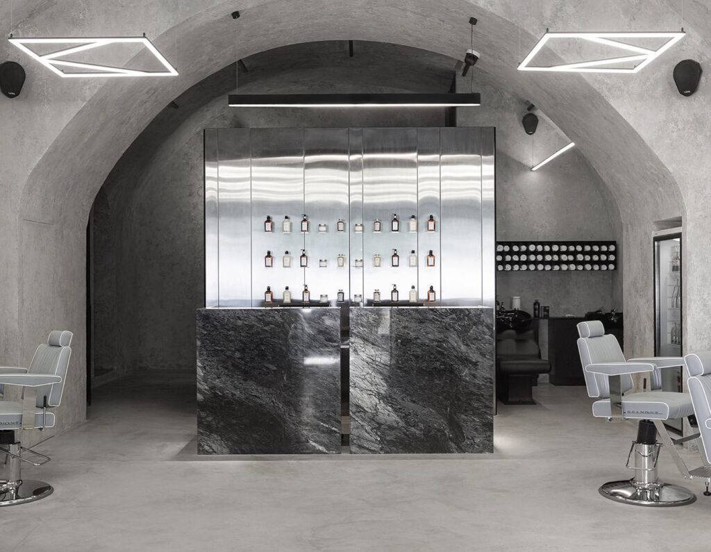 Modern Interior Design With Sleek Marble Counters And Minimalist Lighting