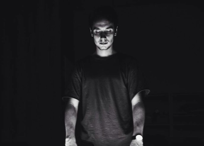 Moody Black and White Portrait of a Man with a Serious Expression