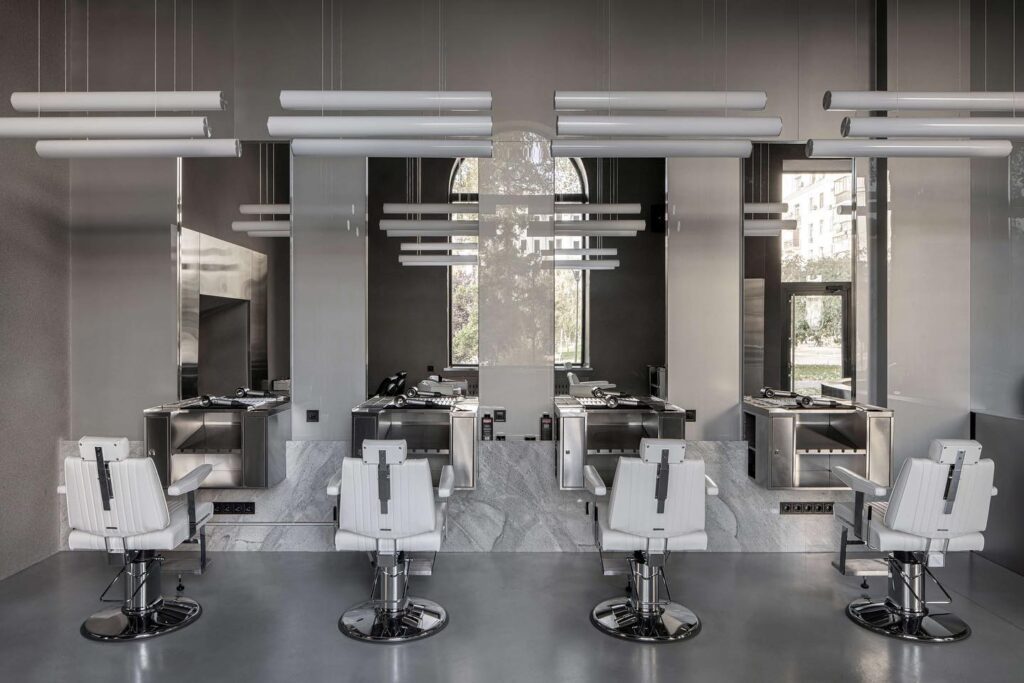 A Sleek and Modern Hair Salon Interior Designed by Sivak+Partners